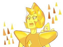 disturbingaliens:  Yellow Diamond and her little brat.   Art by me! 😁 