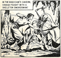 Panel from The 7th Voyage Of Sinbad comic (World Distributors, 1958). Art by John Buscema.From a charity shop in Nottingham.