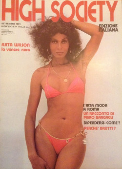 flyandfamousblackgirls:  Trans Actress Ajita Wilson | High Society Magazine | 1981