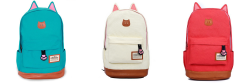 helloteaparty:  cat-ear backpack // available in teal, beige, red, and navy // peachmo  free shipping   use the code “teaparty” at checkout for a 10% discount!  