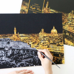culturenlifestyle:New DIY Cityscape Scratch Art by Lago Design Seoul-based studio Lago Design (previously featured here) created a series of scratch-off projects, which are delivered in the shape of a wooden pencil kit. To create the cityscape image,
