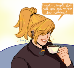 bees-free:Angela’s puffy bangs are bothersome, sometimes, to a certain person