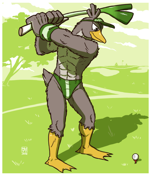izzyink: Master of Birdie  Farfetch’d always gets a score of 1-under par on any course, and that’s  why he gets the nickname of Master of Birdie. That leek golf club must  be his lucky charm!Farfetch’d belongs to Game Freak/Nintendo.   