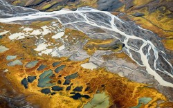 Eagle’s eye view (aerial view of Thjorsa River, Iceland)