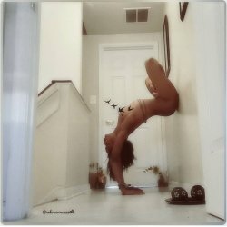 naked-yoga-practice:  nakedsoulyoga:  💞💞We are on our final day (Day 15) of #NakedSoulYogaChallenge  #SuicidePreventionAwareness and our pose is #HollowBackHandstand hosted by @IAmReneeWatkins  @Rahmiohmness and @Wonder_Woman_o  Our Awesome Sponsors
