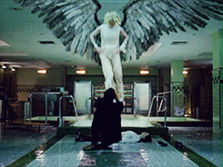 tenlittlebullets:  endofthewest:  filiabelialis:  thoresque: “If sweet, sweet God loves you so, then I will make you worthy of his love.”  because morally and gender ambiguous angels are the best angels  I have never seen Constantine because I am