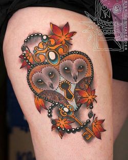 tattoosnob:  Owl Locket tattoo by @chrisrigonitattooer at at Holdfast Tattoo in Perth, Australia #chrisrigonitattooer #chrisrigoni #holdfasttattoo #perth #australia #owltattoo #owl #lockettattoo #locket #tattoo #tattoos #tattoosnob http://ift.tt/2bGAxY0