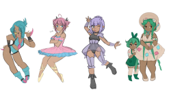 symmccree:  [WIP] Some gijinkas I’m working on right now Toxicroak, Snubbull, Shellder, Trubbish, Garbodor, Exploud, and Vanillite,  cuties! X3