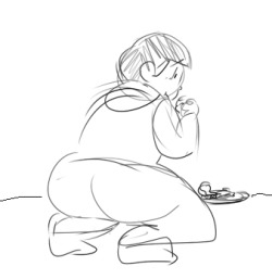 filthy horrible man eating cake off the floor like an animal