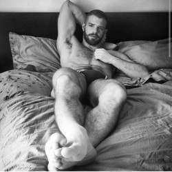 sexybeardbr:  Bed. #BARBADO #underwear #bulge #bed #scruff #SexyBeard @insucoro    Like us: facebook.com/festaBARBADO