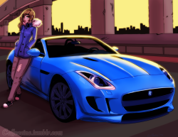 caffeccino:  A Jaguar F-Type and Cappuccino u v u The best car ever! * v * This one was a gift drawing @ v @ but it had been on hold for a while, nearly finished… I finally had a chance to finish it + v + I wish I could have found better reference