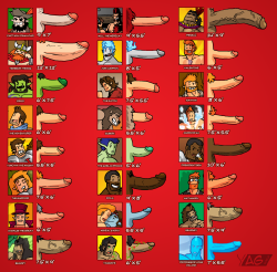yagworld:  I’m quite proud of the variety of characters in the Yag series…. I also had time to waist!SO THERE YOU GO! An official “Yag Dick Chart” that has no purpose whatsoever! :D