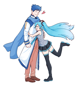 kaito/miku hug and&hellip;..that trash ship there&hellip; whatever its called