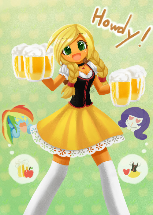 texasuberalles: Commission Apple Jack serving ciders by HowXu