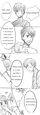 rainboweem:  [ Read from right to left ]Here’s the comic I’ve been working on for five days! even tho it’s just sketches ^^; Age au is one my favourites aus and I wanted to draw something for it so long ago! Don’t tag as ship/blmatsu!!Bonus: