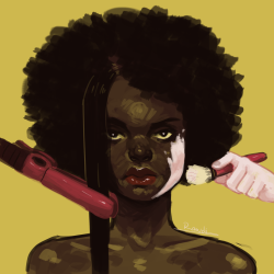 cocoapuffpussy:  iainart:  A series for an assignment on social issues. I chose to focus on blackface in fashion and the double standards of beauty women of colour face.  See how it’s the white girl doing it to herself, but someone else is doing it
