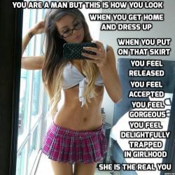 sissytrannytransformation:  You want to be her. Take your hormones and become a woman. You WANT to be a GIRL. PUT YOUR PANTIES ON!!!  You’re brainwashing yourself - You’ll soon be a girl.  ACCEPT YOUR FEMINIZATION - BE A GIRL AND REBLOG  Do you want