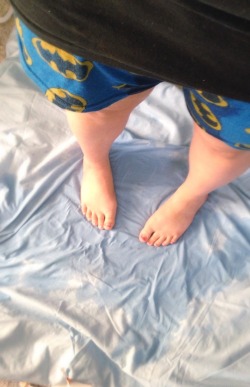 Shame posting of my wetting accident! Embarrassingly holding up my peed sheets in wet boxers