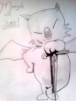 I was bored at work today&hellip; so I drew a moogle&hellip;  &gt;_&gt;