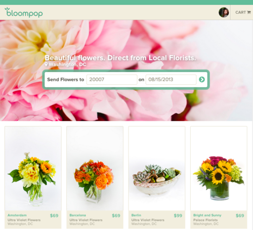 Bloompop homepage