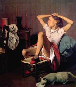 artist-balthus: Thérèse dreaming, Balthus Medium: oil,canvashttps://www.wikiart.org/en/balthus/thérèse-dreaming-1938 