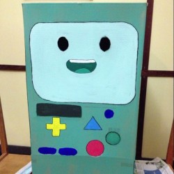 Up all night making this costume with my little brother. Sure was a good adventure! #BMO #adventuretime #cosplay #fun #paint 