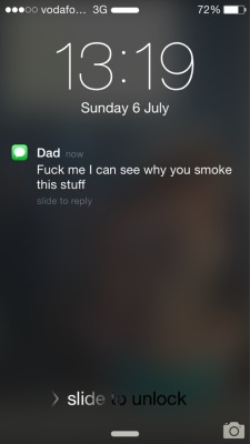 fairy-haze:  reddlr-trees:  This text from my dad made me so happy, after my rant about how much of a misconception people have on weed my dad asked me to roll him one, a few hours later he sent this  Ugh that’s so awesome