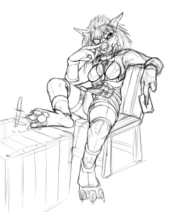 tooth-n-draw:  Sketch of my Worgen Rogue character from World of Warcraft.  oh god yes