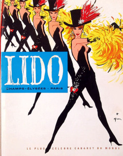 Cover design to the souvenir program from the 1957-edition of the famous ‘LIDO’ burlesque show; located on the Champs-Elysées, in Paris..