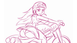 dacommissioner2k15:  ironbloodaika:  sb99stuff:  Starfire from “40%, 40%, 20%”, riding a motorcycle. This was tricky enough to sketch out, so this might be colored soon.   Least she’s protected from rear-end collisions. XD  Hahaha that, and she