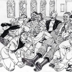 solebrothaz:  The last first Sunday of 2015 for those who take communion on the first Sunday. Nothing like a good ol’ fashion foot washing.   Credit: Belasco-Comix