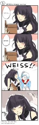 cosmokyrin:  RWBY Fancomic So yeah, I did say I would create drawings for this post And I DID. (And sorry for that random title insert, Zero ; w ; ) It’s all doodle-y though. I just really wanted to spend some time drawing something fluffy haha :D