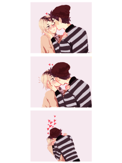 elvishness:  more kisses~ i’m so proud of myself for thinking of drawing kuroo in a beanie