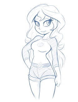 chillguydraws:  ck-blogs-stuff:  fearingfun:  ambris:  Ambris Daily Sketch #14 Sunset Shimmer in shorts~&lt;3  She was most adorable in the movie, and even more so here!  Cute =3  I change my mind, Sunset is now my EG waifu.   always was for me &lt;3
