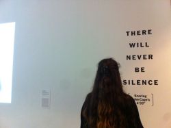 ivoryunknown:  &ldquo;there will never be silence.&rdquo; belle modeling at the museum of modern art 