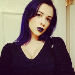 larkinlovexxx:  All #indigo, all the time. #bluehair #gothchick #bluelips #blueeyeliner #bluedress #witchywoman #gothic #style #fashionable #larkinlove #larkin  For loads more check out out our: tumblr - http://makeupfetishist.tumblr.com and our subreddit