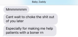 goldbloodedbabe:  sexting ppl at the most inappropriate time is my specialty, he’s at work w a boner and sweat pants 😂