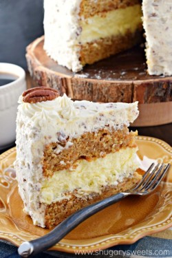 recipehouse:  (via Carrot Cake Cheesecake Cake - Shugary Sweets) 