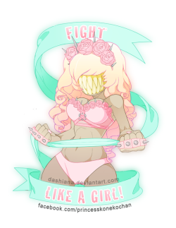 dashiana:  Time for some summer-y pastels! In continuation to the “Don’t Tell Me What to Do!” picture (thank you so much to everybody who reblogged and liked it!), this time Koneko-Chan “Fights Like a Girl”! :) Remember to check out Koneko’s