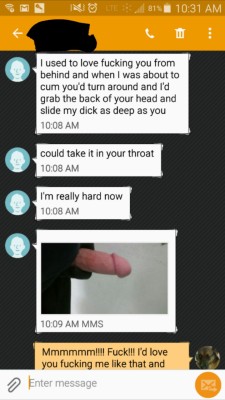 sd-hotwife:  My favorite thing is being able to sext my EX while the Mr eats my pussy, feeling how wet I get from just a few sentences and getting a very nice unexpected cock pic.. Iâ€™ll soon have many videos to post when he stretches my pussy again.