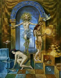 artsytoad:Michael Cheval, Earth, Wind, and Fire http://chevalfineart.com/