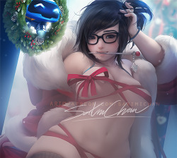 sakimichan:   Holiday Mei nudie pinup versions ;3 &lt;3 Merry Christmas everyone !PSD/ Hd jpg,video process,steps https://www.patreon.com/posts/holiday-mei-nsfw-16034516  