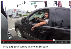 shockybabes:voodoopoet:  shockybabes:  You’re driving down the street There’s no one around and you’re stuck at a red light Out of the corner of your eye, you spot him Shia LaBeouf  Trying to drive far from Shia LaBeouf He’s in a fucking car it’s