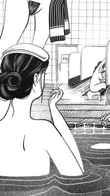 asiwillit:As I Will It:Detail of Onsen Ladies, by Stephanie Davidson. February 2015.