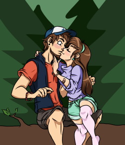 yurifruit:  This was super close to being finished but my Mac is being hiLARious so here’s a twincest WIP aka Mabel Pines mackin on Dipper Pines, eat it up &lt;3