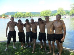 berlinslaveguy:  Group picture at the slave farm, these seven guys are “freshmen” at the slave training camp. After one year in the training camp the will be sold as permanent slaves. 