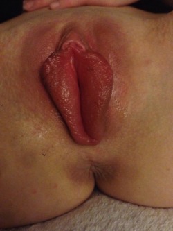 aaronandmarie:  Maries gaping swollen pussy after a hard dicking 