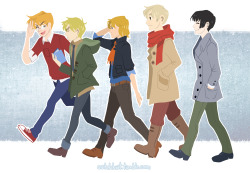 catchkat:  Had an urge to draw the hetalia crew in some styling’ sweaters and coats https://katherine-budak.squarespace.com 