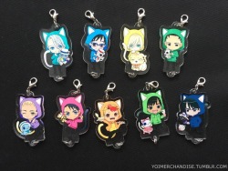 yoimerchandise: YOI x Namco Namja Town Collaboration Linkable Acrylic Charms, Clear Files, Soft Plastic Charms, &amp; Large Acrylic Key Holders Original Release Date:March 3rd, 2017 Featured Characters (9 Total):Viktor, Yuuri, Yuri, Otabek, Christophe,