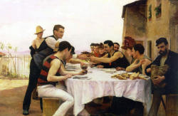 Émile Friant (1863 - 1932) a) The rowers of the Meurthe, 1888 b) Political discussion